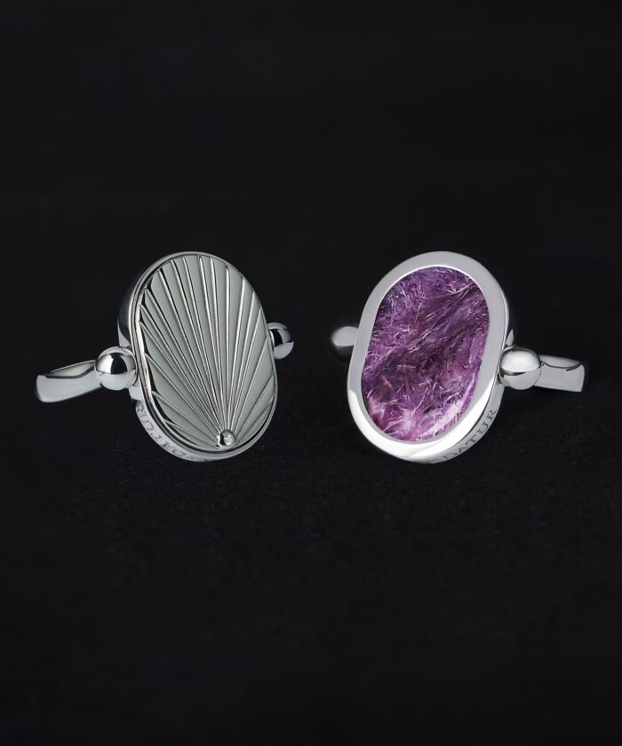 Кольцо-перевертыш Вращение судьбы серебро чароит