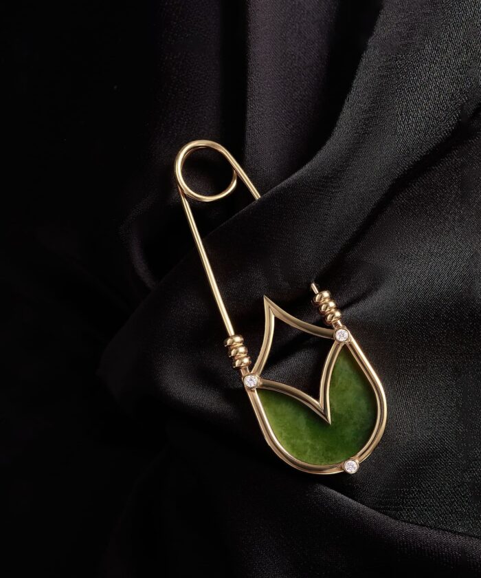 Брошь – моносерьга Фибула золото