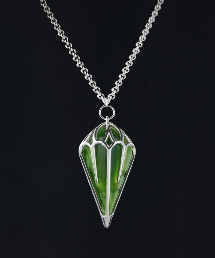 Маятник серебро нефрит