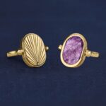 Кольцо-перевертыш Вращение судьбы серебро с позолотой чароит